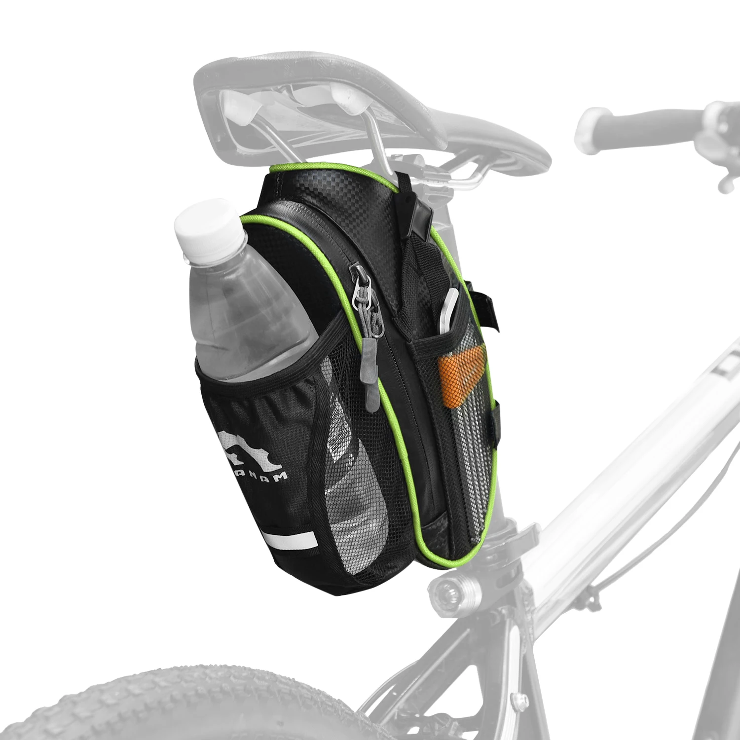 YSANAM Bike Bag Reflective Saddle with Water Bottle Pouch MTB Bicycle Panniers Accessories | Спорт и развлечения