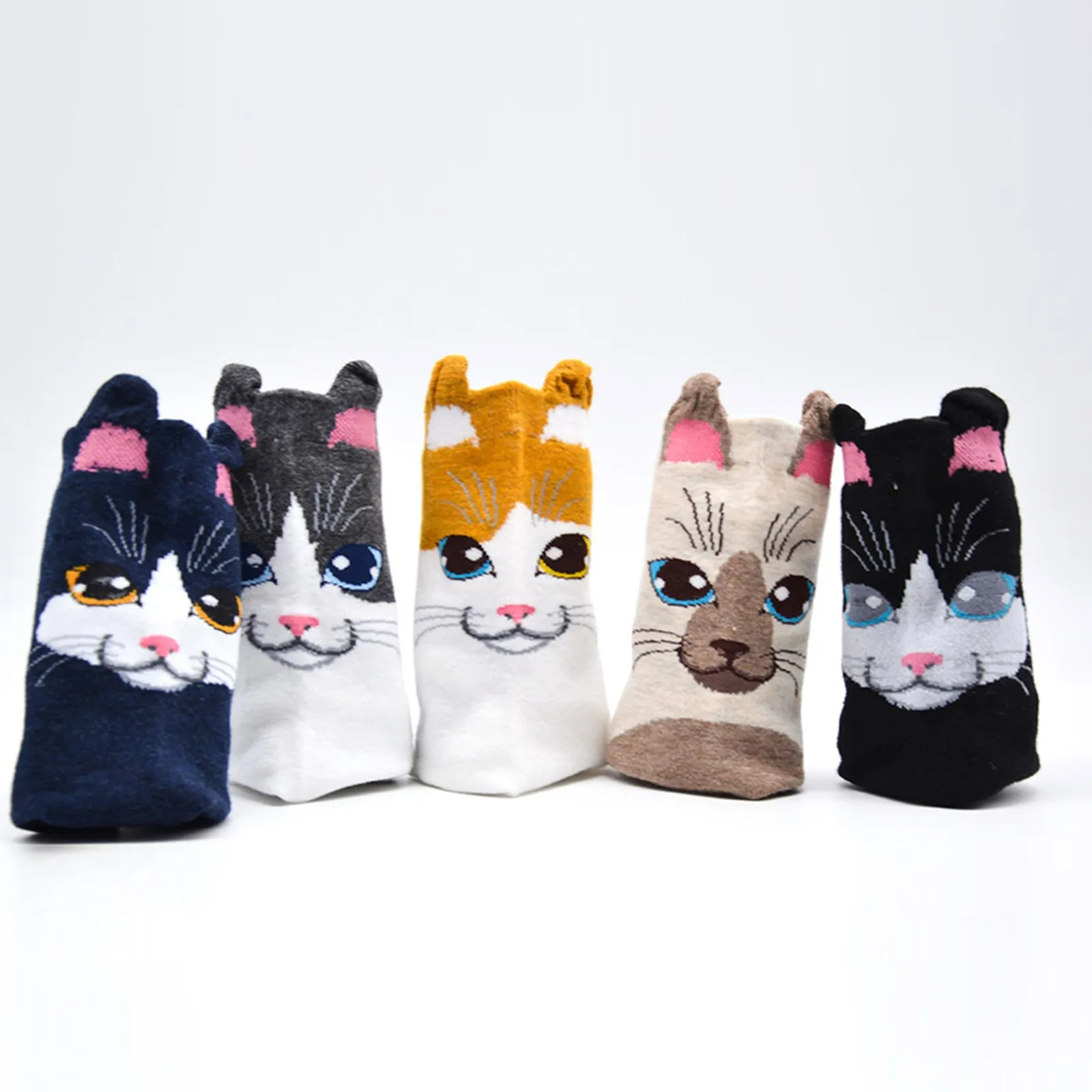 

Women Socks Animal Print Pattern Cotton Socks Kawaii Calcetines Medium Tube Socks For Ladies Comfortable Breathable