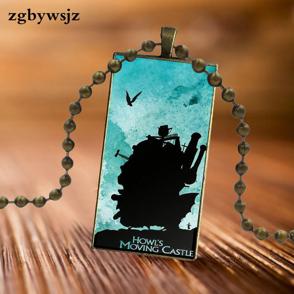 Софи вой Ходячий замок стекло кабошон колье Подвеска прямоугольное ожерелье