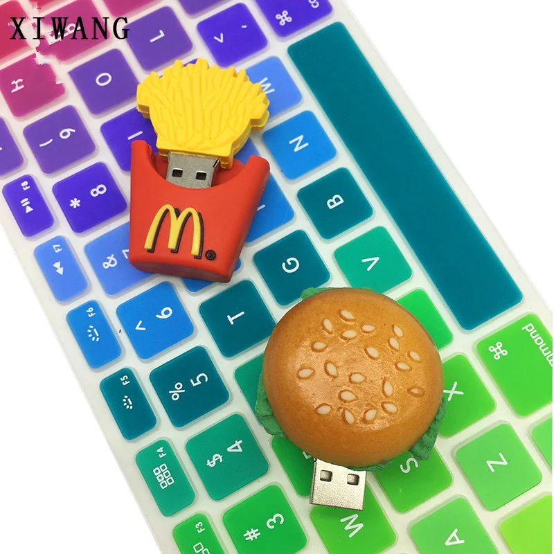 

USB Flash Drive pen drive creative 4GB 8GB 16GB 32GB 64GB pendrive 128gb Cartoon fries burger usb stick 2.0 hamburger free ship