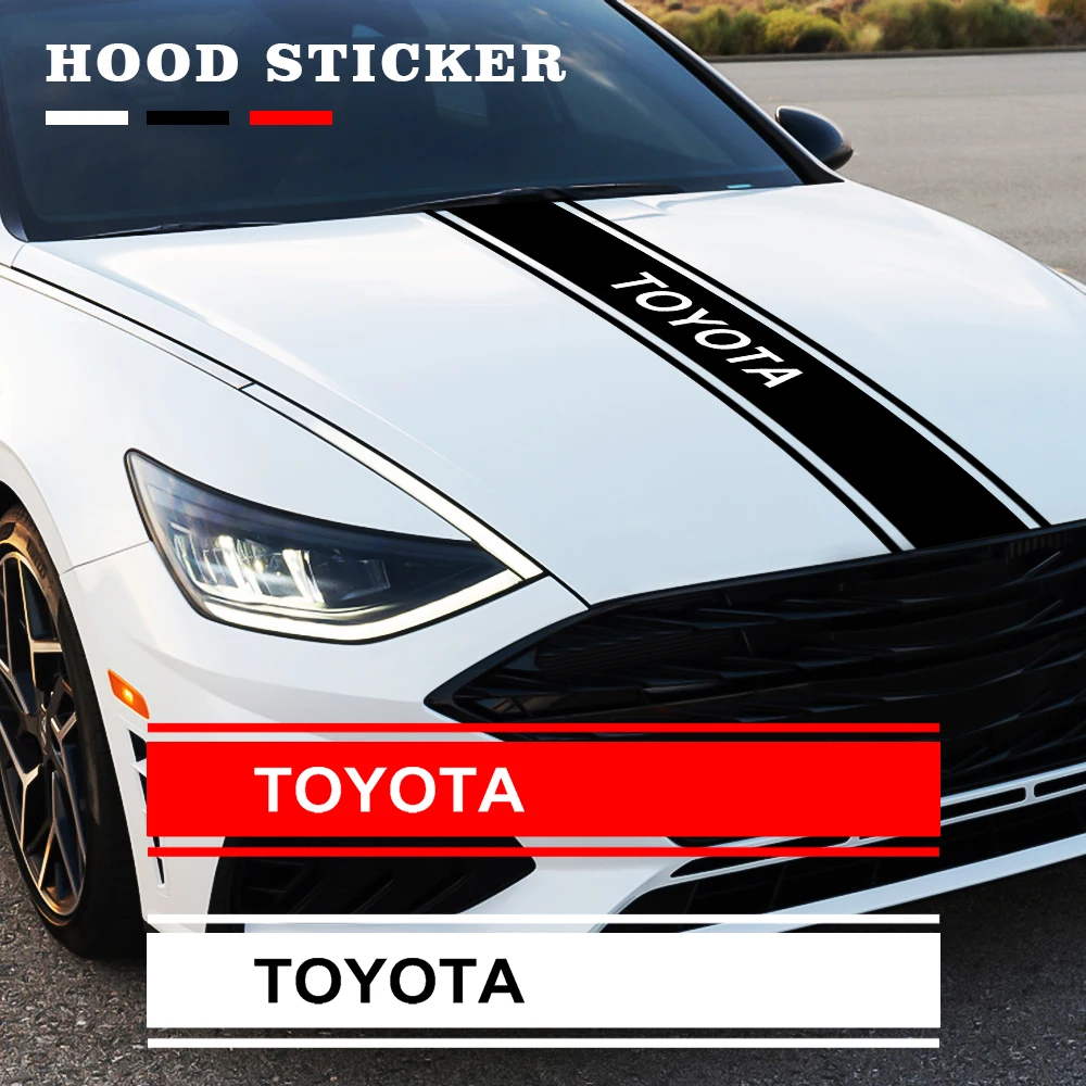 

Car Engine Bonnet Cover Trim Stripe Sticker Vinyl Decal Auto Hood Body Decoration Accessories For Toyota Corolla Camry Rav4 Yari