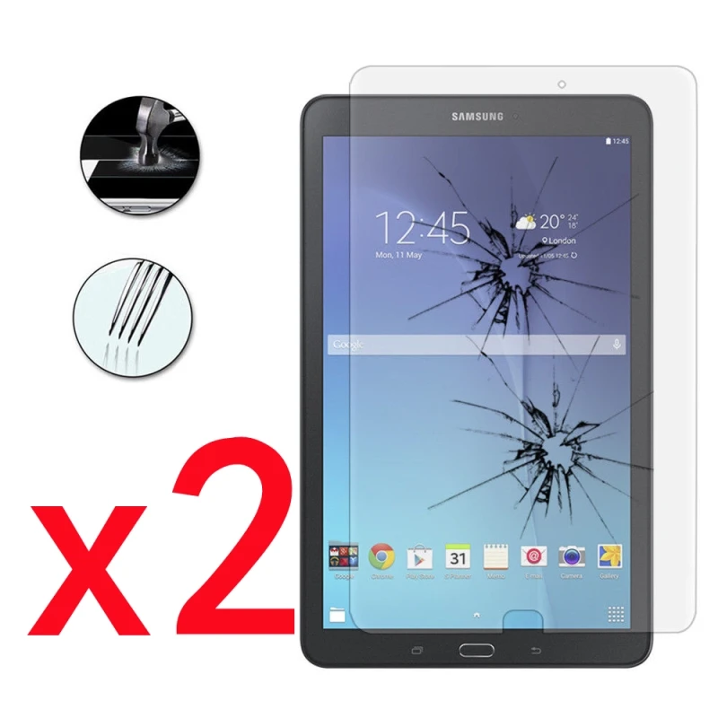 

2Pcs Tablet Tempered Glass Screen Protector Cover for Samsung Galaxy Tab E 9.6 T560/T561 Full Coverage Protective Film