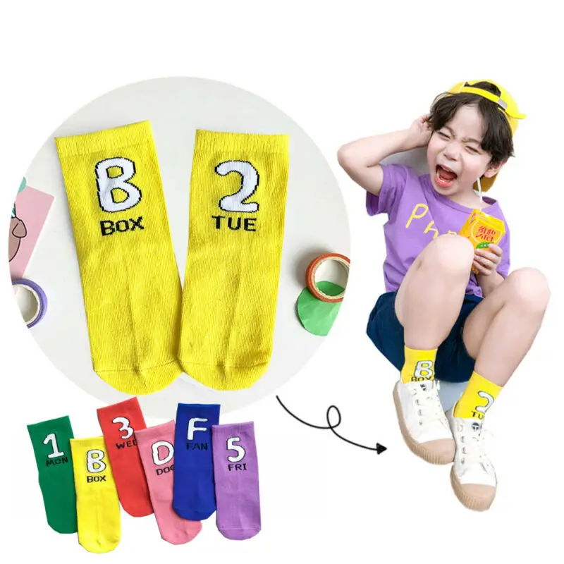 Brand New Child Socks1 Pairs Children's Girls Boys Letter Socks Kids Sizes Colorful Cotton 100 Percent Autumn Fashion Hot 2019 | Детская