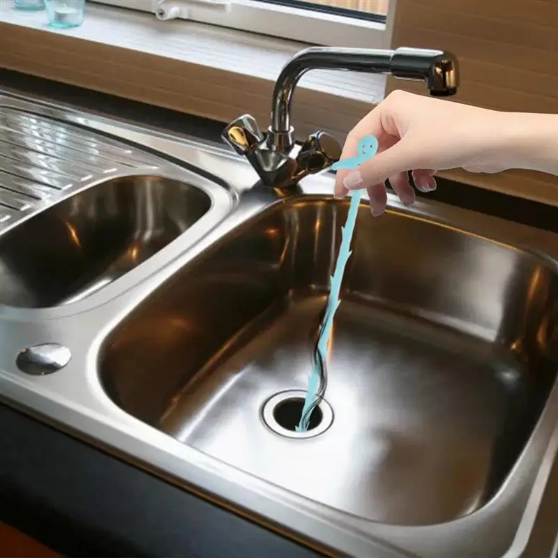 

Drain Snake Clog Hair Removal Cleaning Tool Smiling Face Kitchen Drain Auger Clog Remover for Sink, Tube Drain Cleaning