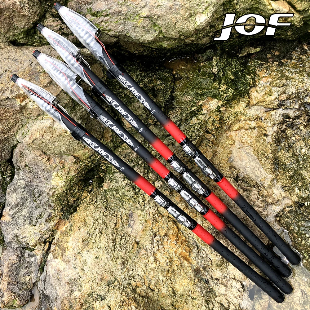 

JOF Super Hard Carbon Fiber Fishing Rod for Rock Fishing Telescopic Spinning Rock Fishing Pole Rod 2.7M - 6.3M
