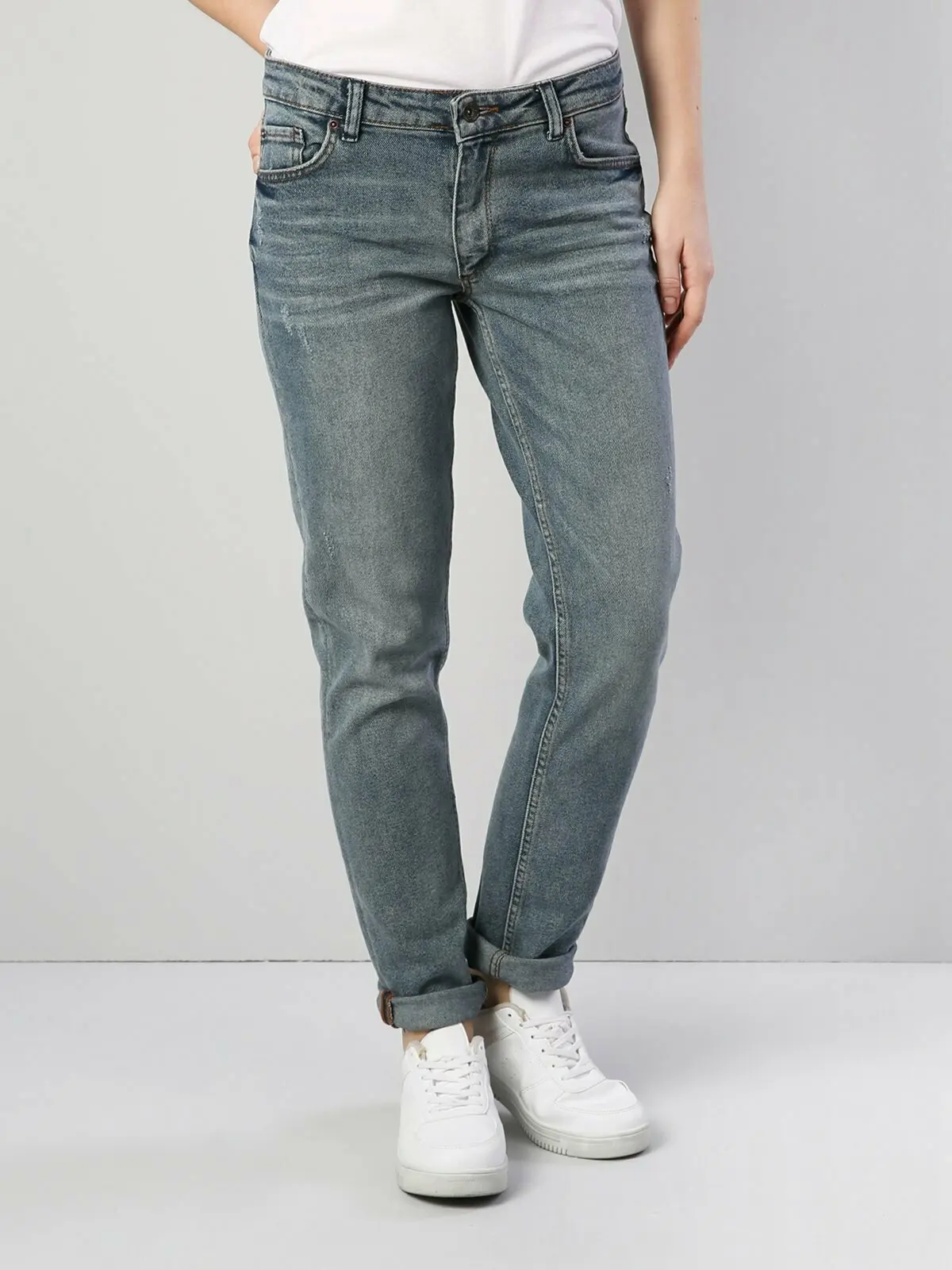 Colins Woman 891 Maya Slim Fit Blue High Rise Tapered Leg Jean Pantswomen's trousers women's pants Trousers for women pants wome