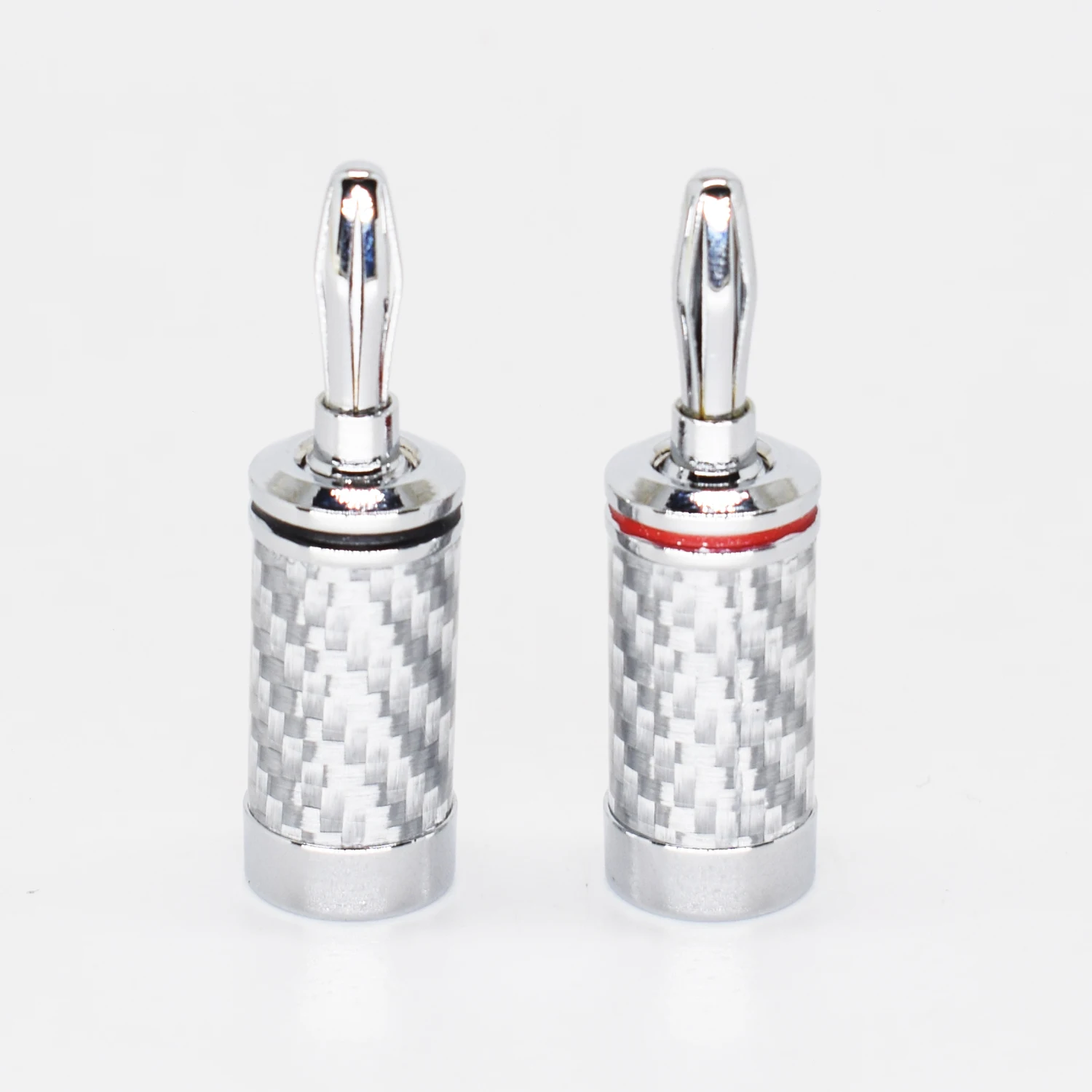 1 pair Rhodium 4mm Banana Plug Male Speaker Audio Connector Carbon Fiber Tube | Электроника