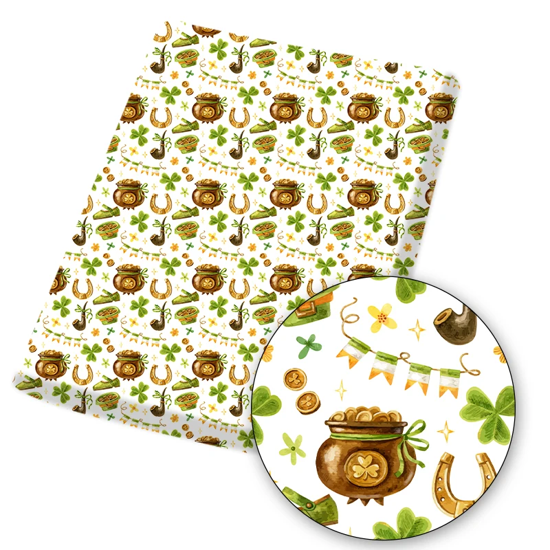 Полиэфирная хлопчатобумажная ткань в виде клевера тканевая с принтом женский