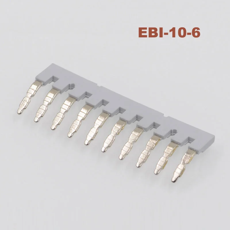

5Pcs EBI10-6 Side Plug-in Connector Center Short Circuit Connection Strip Terminal Block UK2.5B/5N UDK4 UKK5 UK5-TWIN Fittings