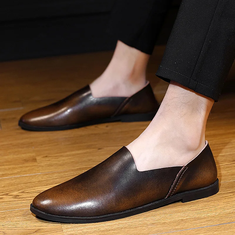 Новое поступление Классические винтажные кожаные туфли модные деловые
