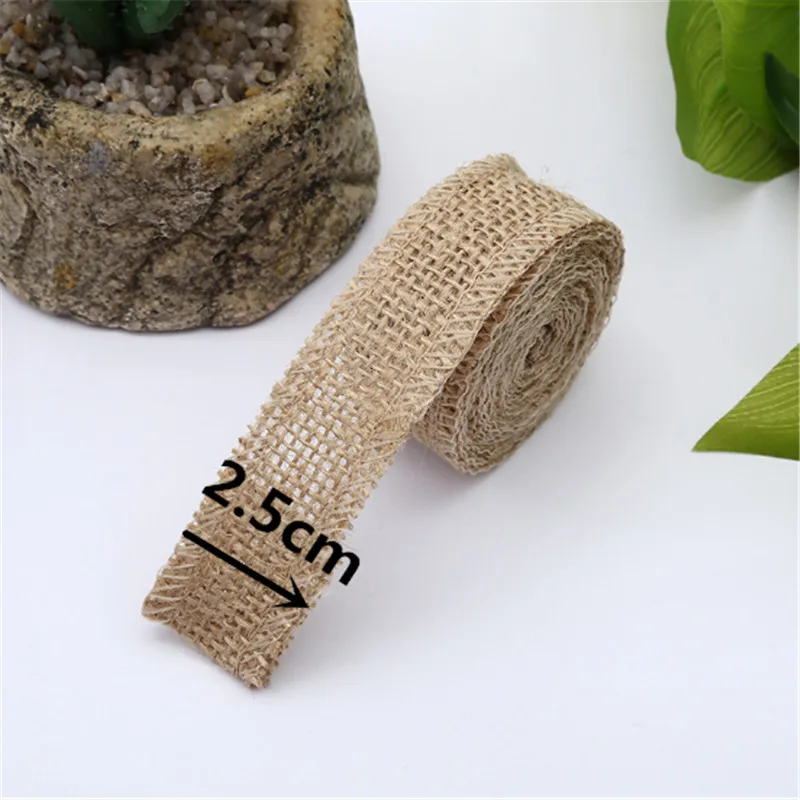 Свадебное украшение 1 м лента из натуральной джутовой мешковины в рулоне