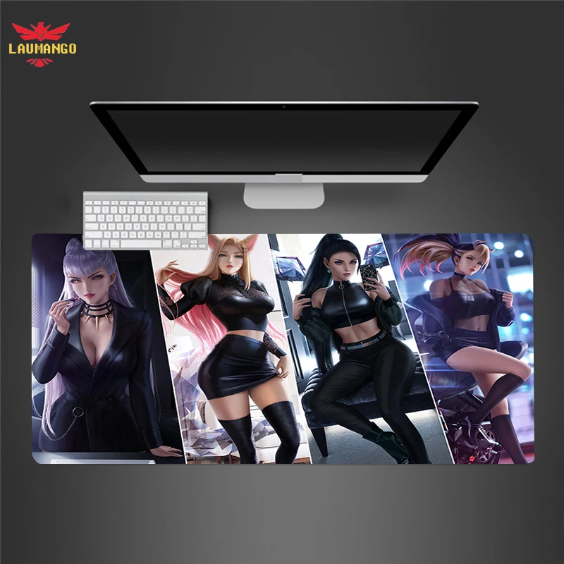

Gaming Mousepad KDA ALL OUT Computer Mousepad Anti-slip Natural Rubber Anime Mouse Pad Gamer Desk Pad Mat Table Carpet For Gamer