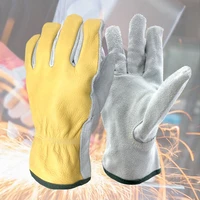 nmsafety cowhide mens work driver gloves wear safety workers hunting gardening leather welding gloves for men