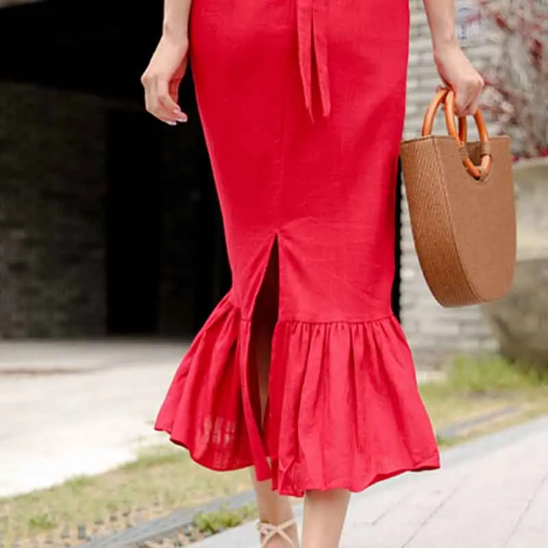 

Korean One-Piece Dress 2020 New Summer Elegant Women Party Dress Square Collar Short Sleeve Dress Vintage Mermaid Dress Vestidos