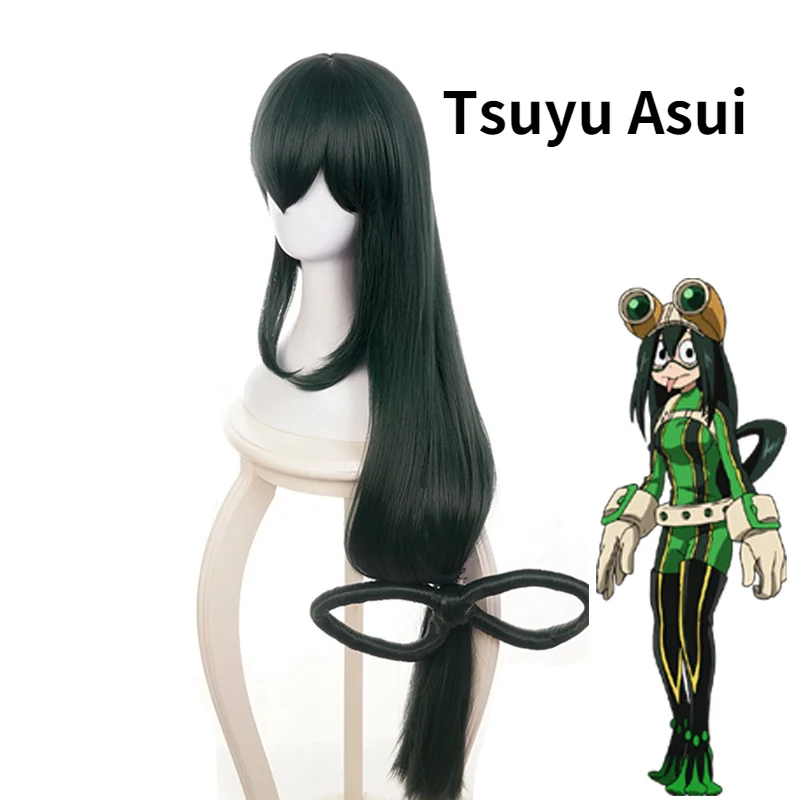 

Tsuyu Asui Donkergroen Lange Pruik Cosplay Kostuum Mijn Hero Academia Haar Boku Geen Hero Academia Hiro Akadem Vrouwen Pruiken