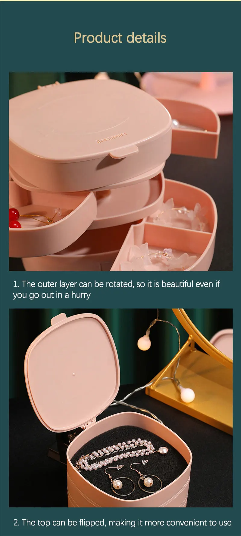 Girl Large Jewelry Box Complete Storage Manager Rotating New Space For Display Neat and nice | Украшения и аксессуары