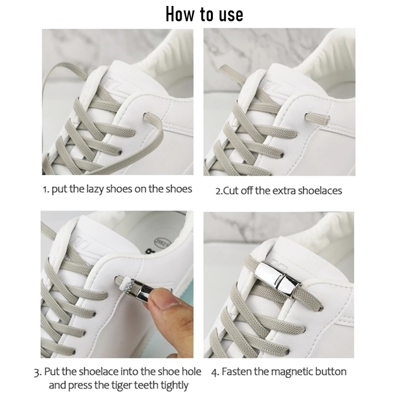 1Pair No tie Shoelaces Magnetic Elastic Shoe Laces For Kids and Adult Sneakers Shoelace 23 Color Shoestrings