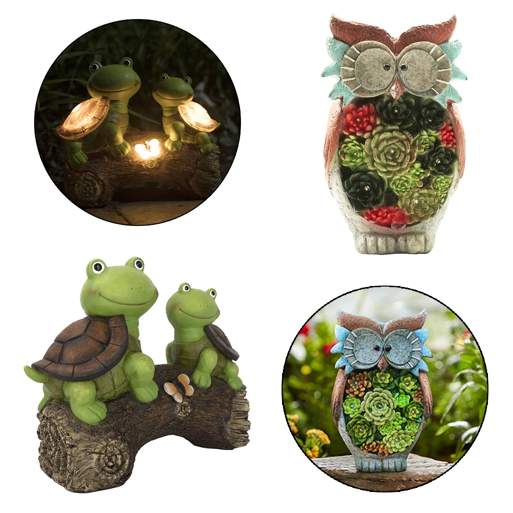 

Garden Statues Outdoor Ornament Figures With Solar Powered Lights For Indoor