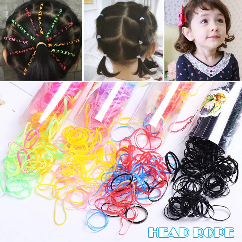 

Children Disposable Elastic Hair Ties Stretch Bands Rope Ponytail Holders Hair Accessories HSJ88