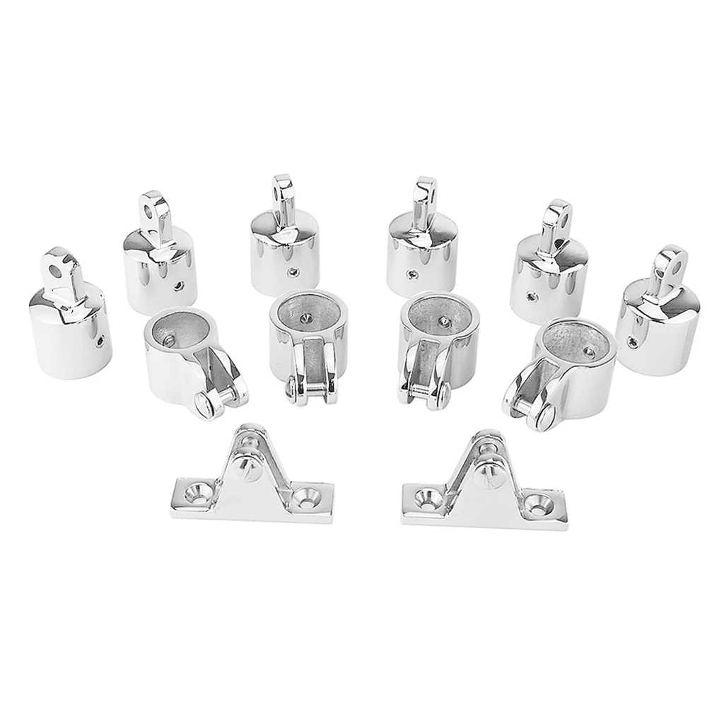 12PIECE 3 Bow Bimini Top 7/8'' Stainless Steel Boat Marine Fittings Hardware Kit