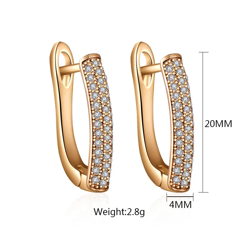 Женские серьги гвоздики u образной формы MAIKALE корейские золотистые с фианитом