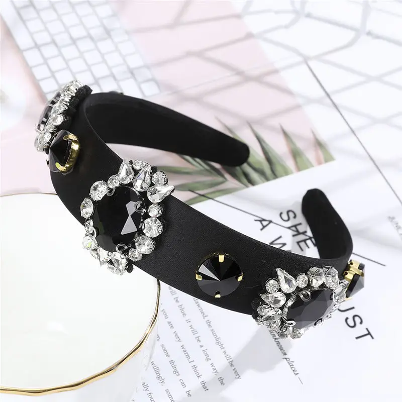 Jewelry Baroque Luxury Pearl Crown Tiara Hairband Rhinestone Band Diadem Women Headbands Bridal Hair Accessories Girl Party Gift |