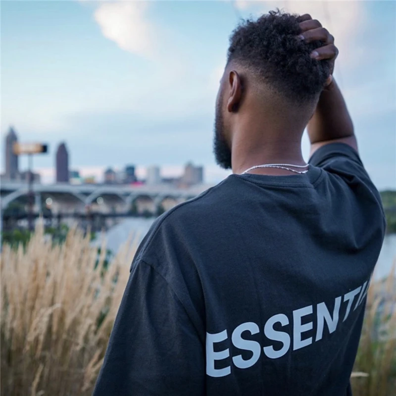 

top Hip Hop t shirt FOG Essentials Season 6 3M Reflective T-shirt Oversize Men Women Fashion Short sleeve T-shirt Street wear