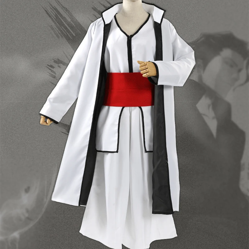 Anime Bleach Cosplay Costumes Aizen Sousuke White Red Cloak Halloween Christmas Carnival Party Costume Haori Kimono