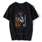 Витражное стекло футболка Христа в яслях Back To The Future Рождество католическое Иисуса для мужчин, хлопковые футболки в стиле Харадзюку уличная одежда