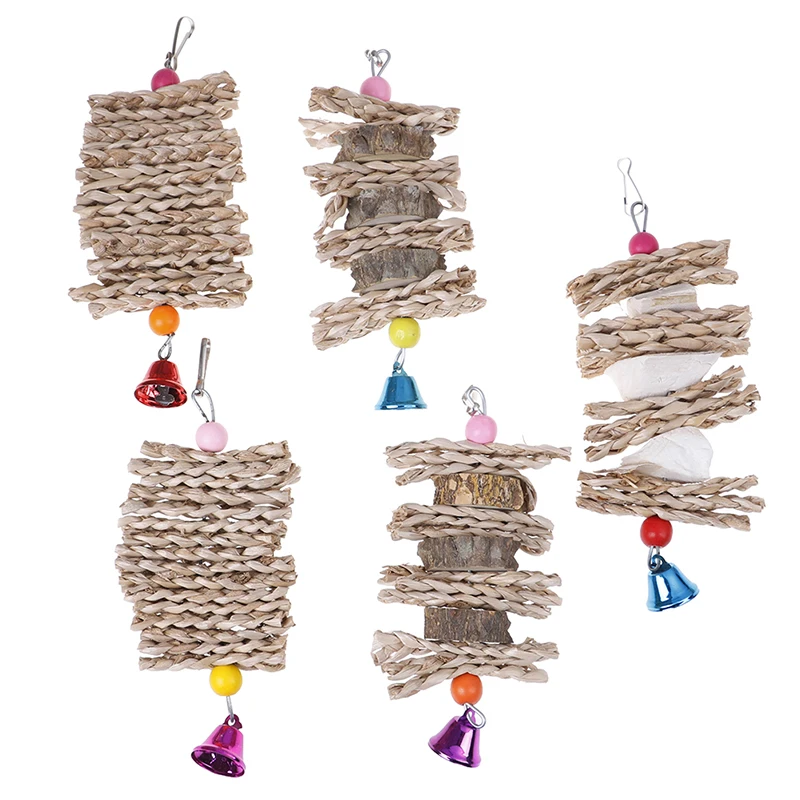 1 шт красочные игрушки попугай натуральное дерево ПЭТ жевательные для птиц