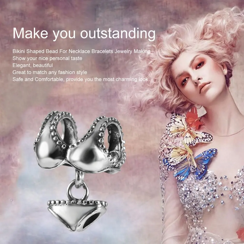 925 пробы серебряный уникальный дизайн Наборы бикини форма бусины подходят для