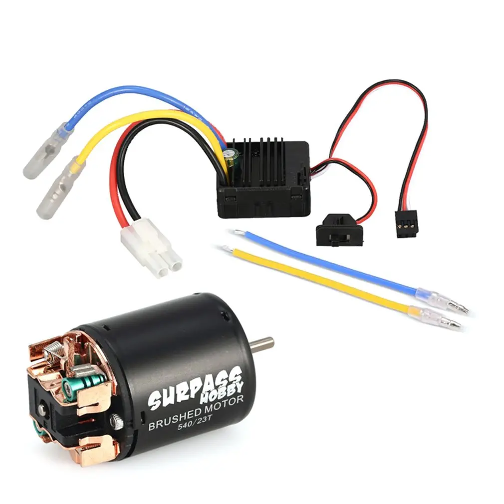 

Шлифованный двигатель 40, 13T, 17T, 21T, 23T, 27T, 35T, 45T, 55T, 80T с 60A ESC, 5 В/2A BEC для радиоуправляемого внедорожного гоночного автомобиля 1/10