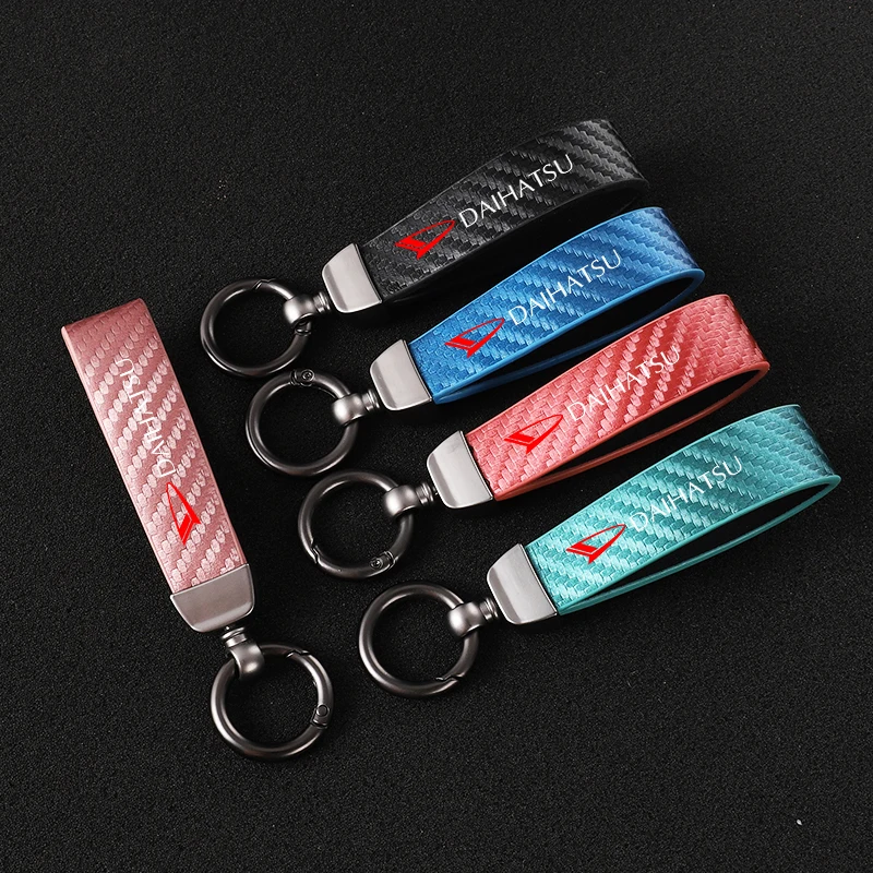 

Car Keychain Horseshoe Buckle Key Ring Key Rings For Daihatsu Terios Sirion Mira Materia Rocky YRV Feroza Charade Accessories