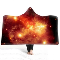 galaxy universe starry sky star 3d printed plush hoodie blanket for beds warm wearable soft fleece throw blankets