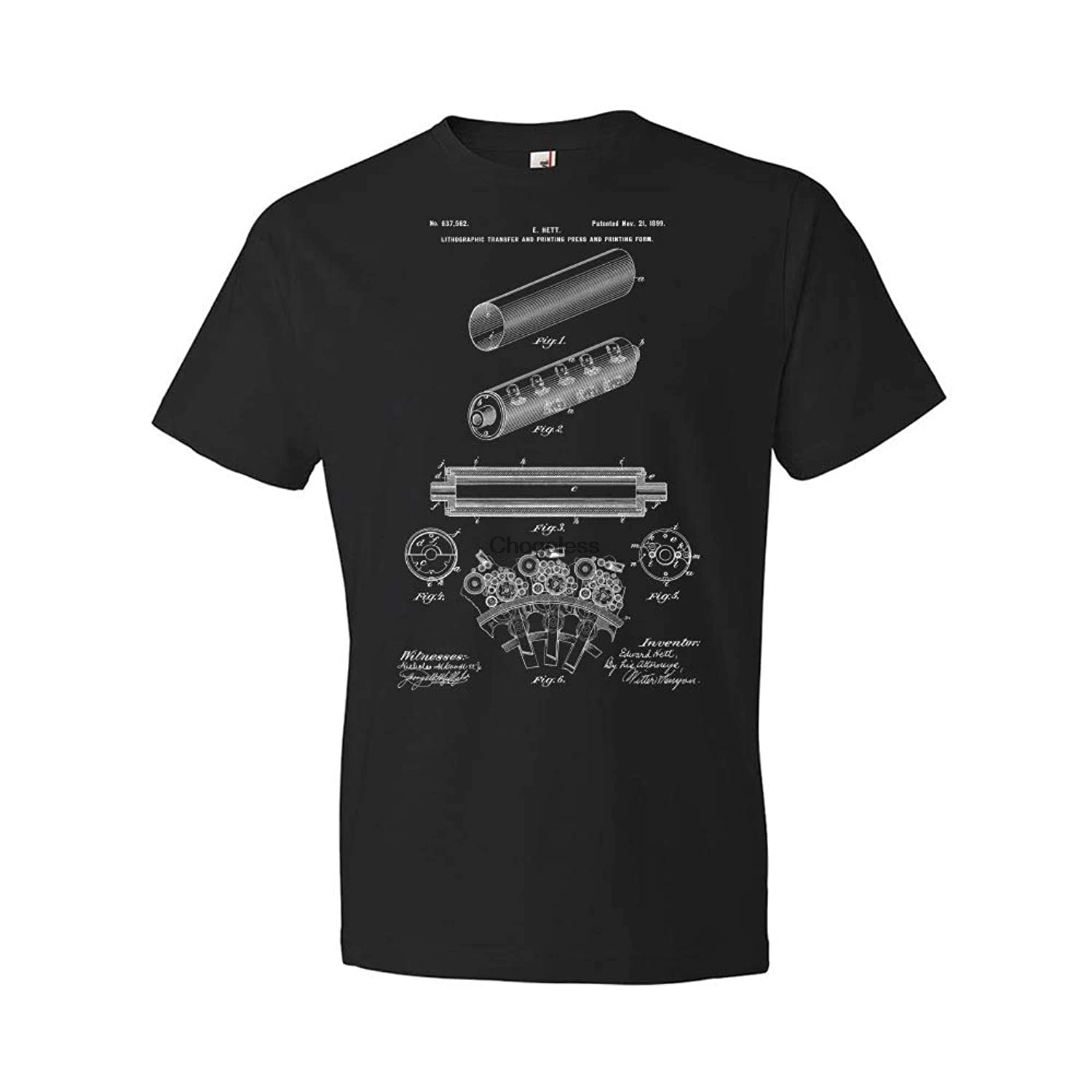 

Patent Earth Lithograph Press T-Shirt Lithographic Printer Journalism Tee Reporter Gift
