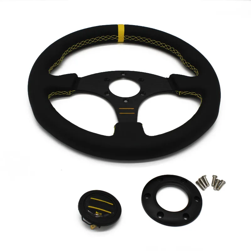 Бесплатная доставка универсальное гоночное плоское рулевое колесо 13 дюймов 330 мм