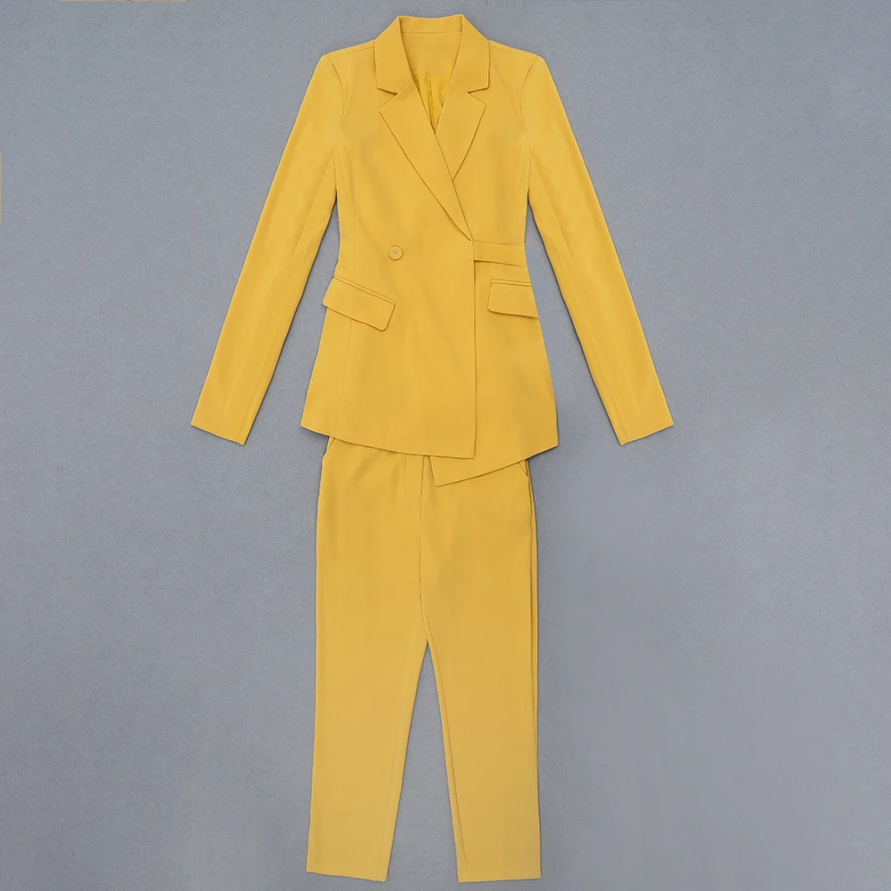 Женский офисный костюм оранжевый деловой из двух предметов вечерние костюмы для