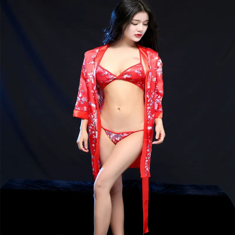 Сексуальное женское белье сексуальные цветочные банные халаты большого размера