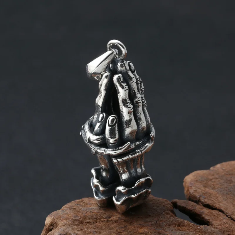 Кулон из серебра 2019 пробы молитвенная рука для мужчин и женщин|Подвески| |