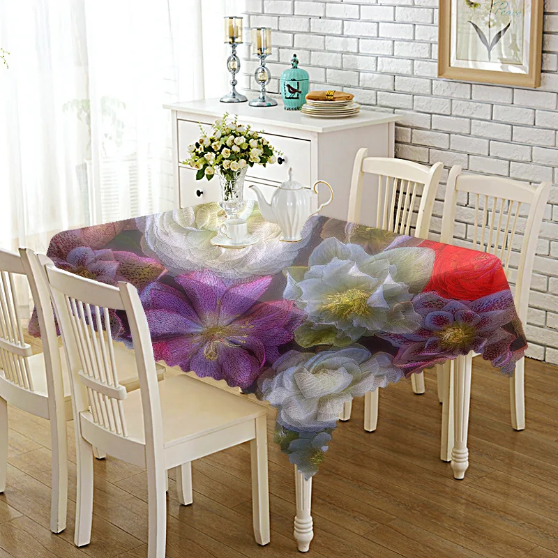 

Thicken Printed Fabric Tablecloth Household Table Cloth TV Cabinet Coffee Table Cloth round Table Placemat