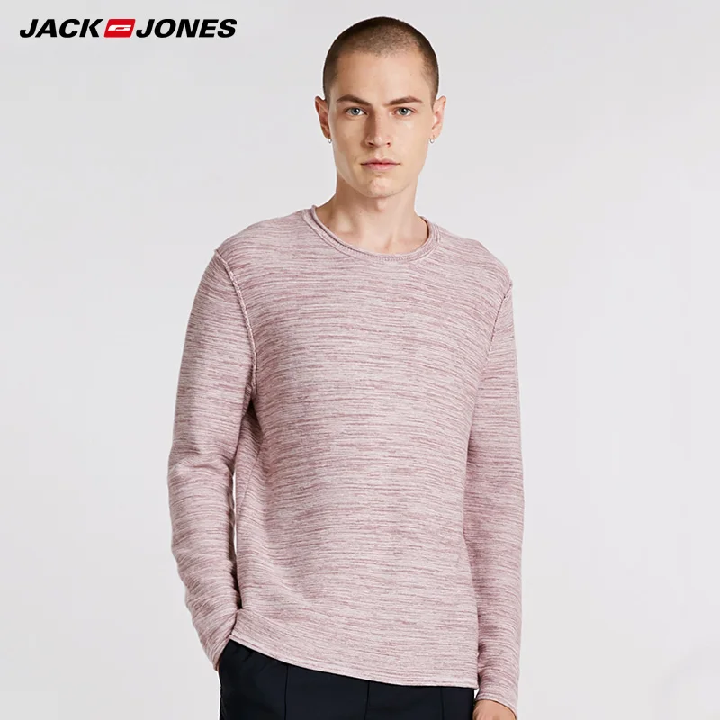 JackJones мужские хлопковые круглый вырез пуловер зимний свитер | 218324512 Мужская