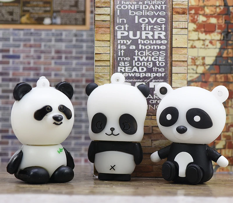 Panda Флешка 128 ГБ 256 ГБ USB мультяшка флэш-накопитель 64 ГБ 32 ГБ 16 ГБ 8 ГБ 4 ГБ карта памяти животного realy емкость флеш-накопитель