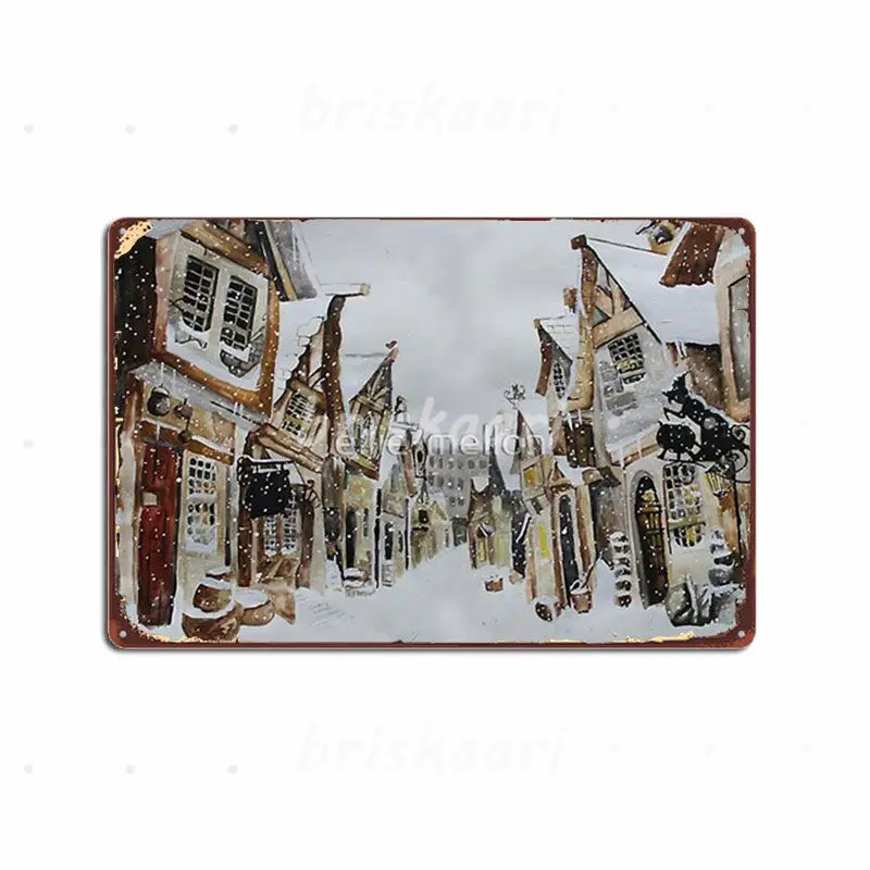 Hogsmeade в снегу металлические знаки клуб кухня таблички пользовательские металлические плакаты