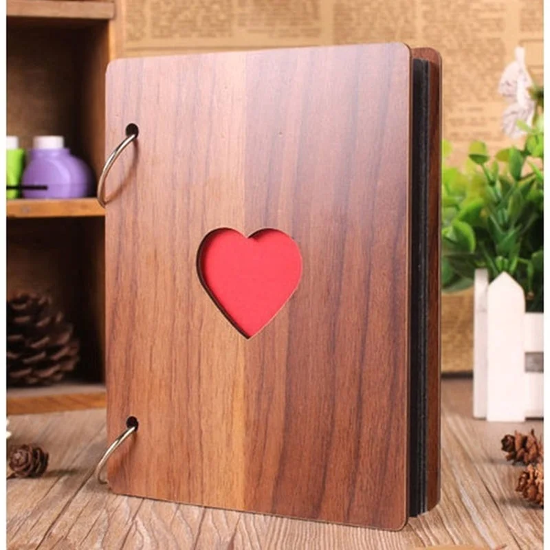 6 дюймовый деревянный фотоальбом сделай сам скрапбукинг запись Подарок на