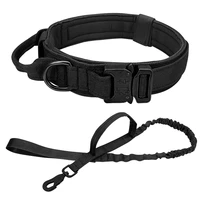 military tactical dog collar elastic bungee leash collar nylon pet collar large dogs traning collar for german shepherd