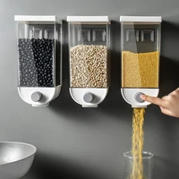 plastic grain storage box kitchen transparent hanging container can tank bottle jars cereals oatmeal coffee storage distribution