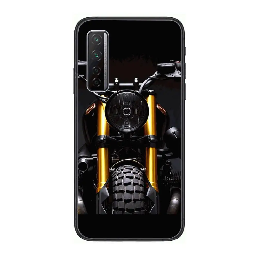 

Harley Motors style Phone Case For Huawei mate 40 30 10 20 40 8 9 Lite Z Pro Black Etui 3D Coque Painting Hoesjes 5g black