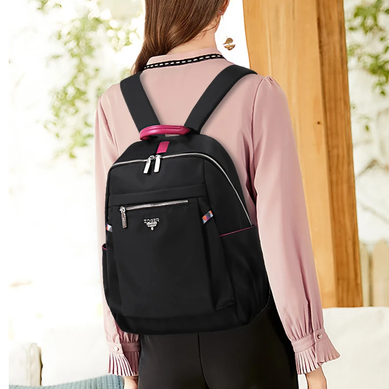ZOGER travel shoulder high quality laptop bag Oxford canvas casual lady lightweight large capacity backpack for girls in their 2