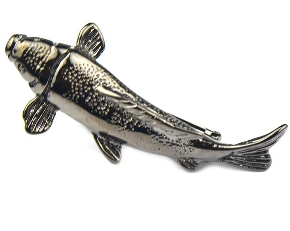 Зажим для галстука с медным покрытием 10 шт./лот яркая рыба на удачу булавки
