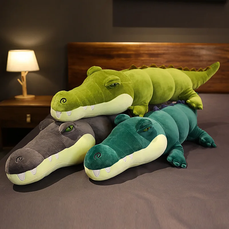 

Giant Simulation Crocodile Stuffed Doll Mouth Open Closed Cuddly Kids Room Sofa Decor Plush Toy Soft Ocean Animals Plushie